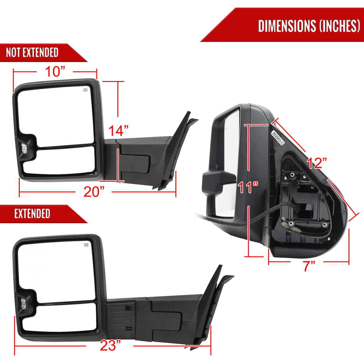 2007-2013 Silverado Tow Mirrors