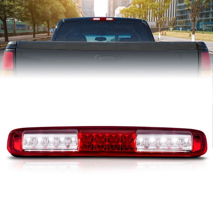 CHEVY SILVERADO / GMC SIERRA 99-07 LED 3RD BRAKE LIGHT CHROME RED/ CLEAR  LENS