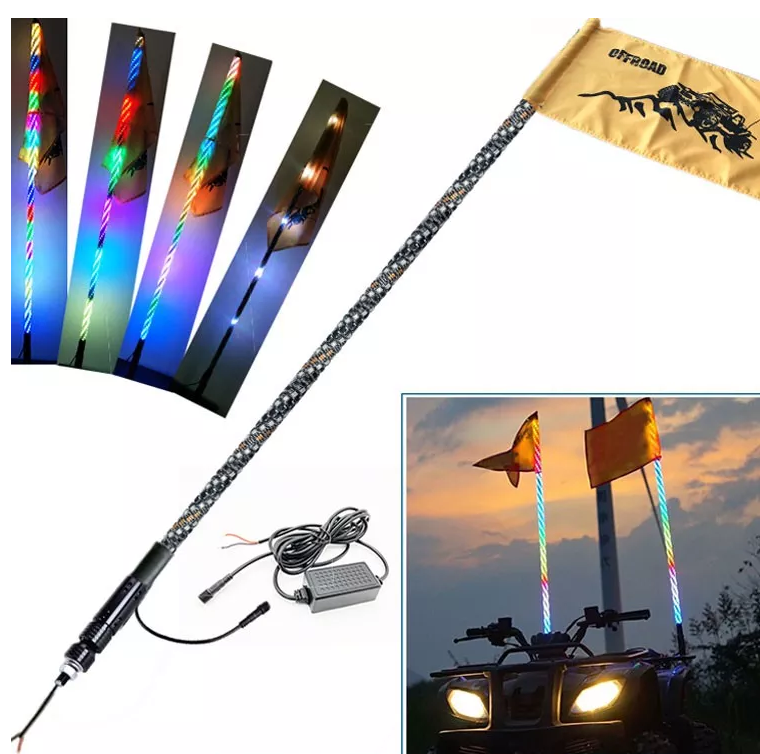 LED Flagpole Whip Light with App or Remote Control