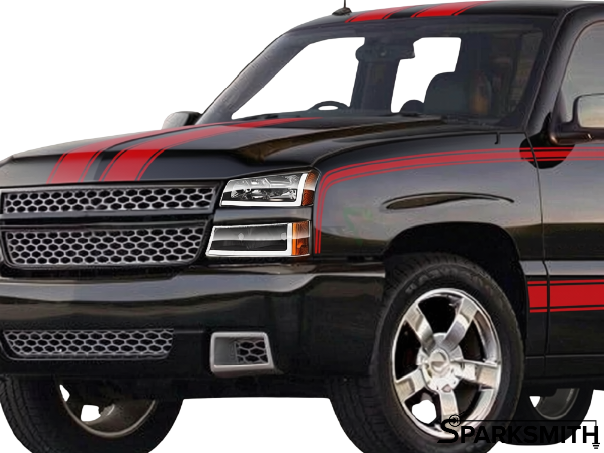 03-07 Silverado Animated Start-Up Headlight Set - Black, Reflector Style