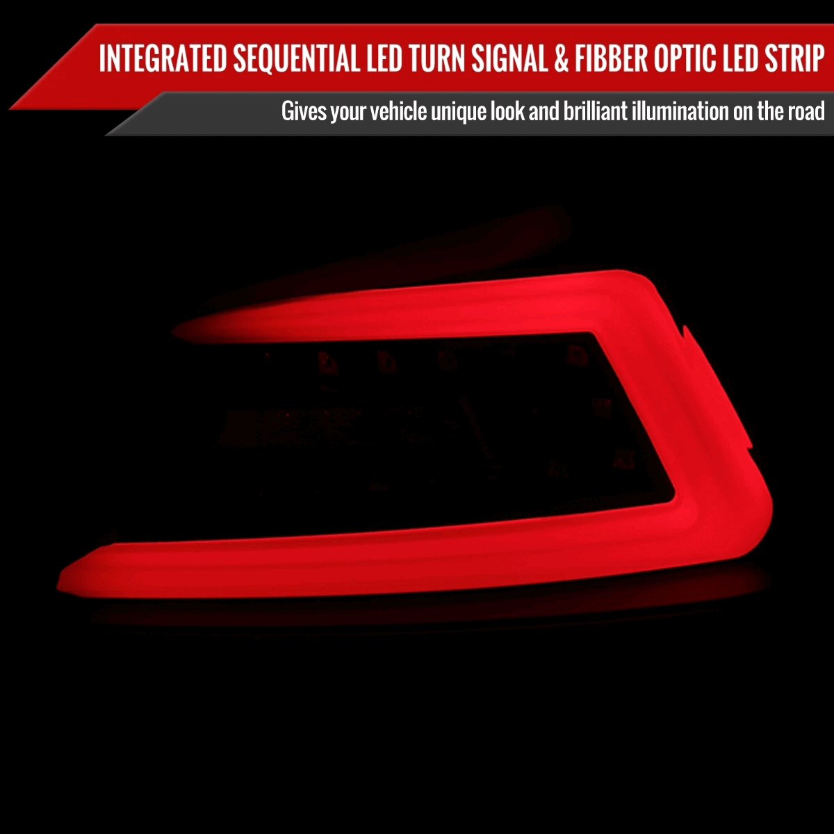 2015-2021 Subaru WRX Sequential White Bar LED Tail Lights (Chrome Housing/Red Lens)