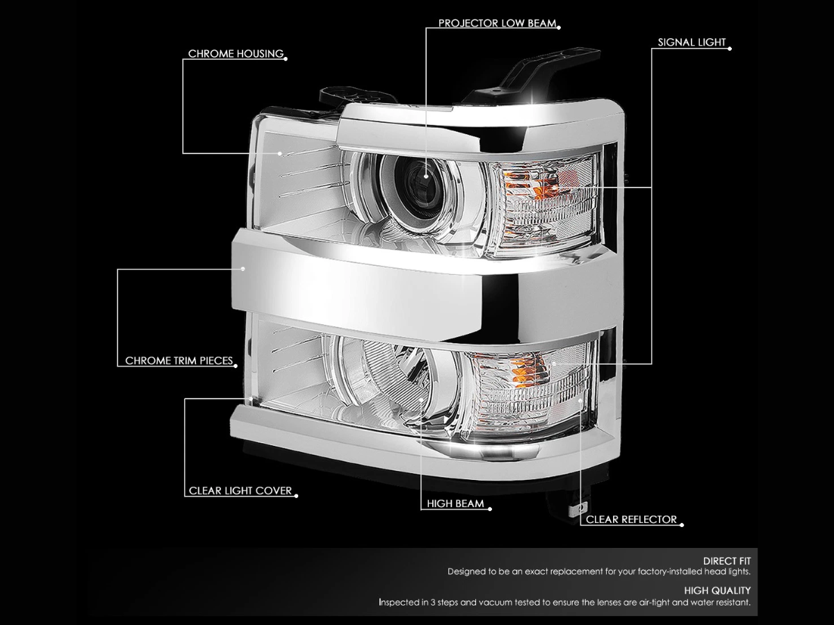 15-19 Chevy Silverado 2500HD/3500HD CLEAR LENS Projector Headlight Set