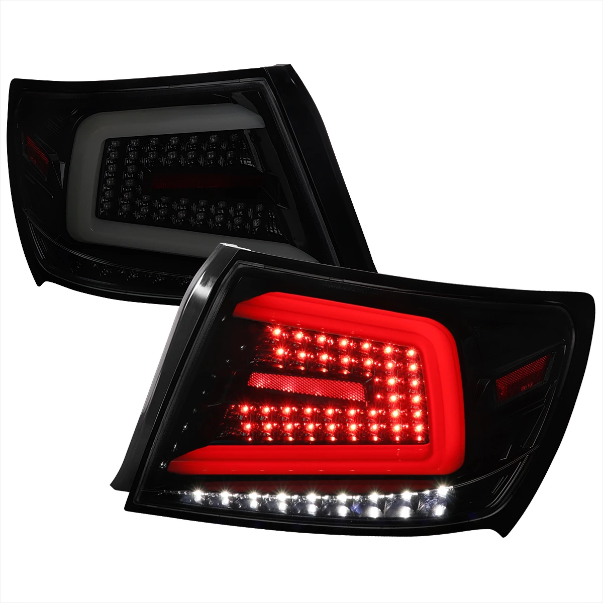 2008-2014 Subaru Impreza WRX/STI LED Sequential Turn Signal Tail Lights (Glossy Black Housing/Smoked Lens)