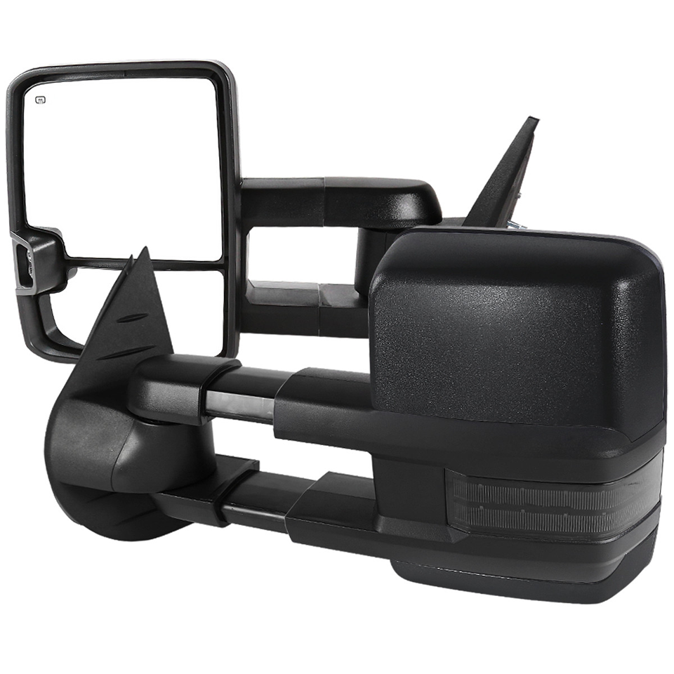 2007-2014 Silverado Tow Mirrors Black Caps Heated Power Adjustable