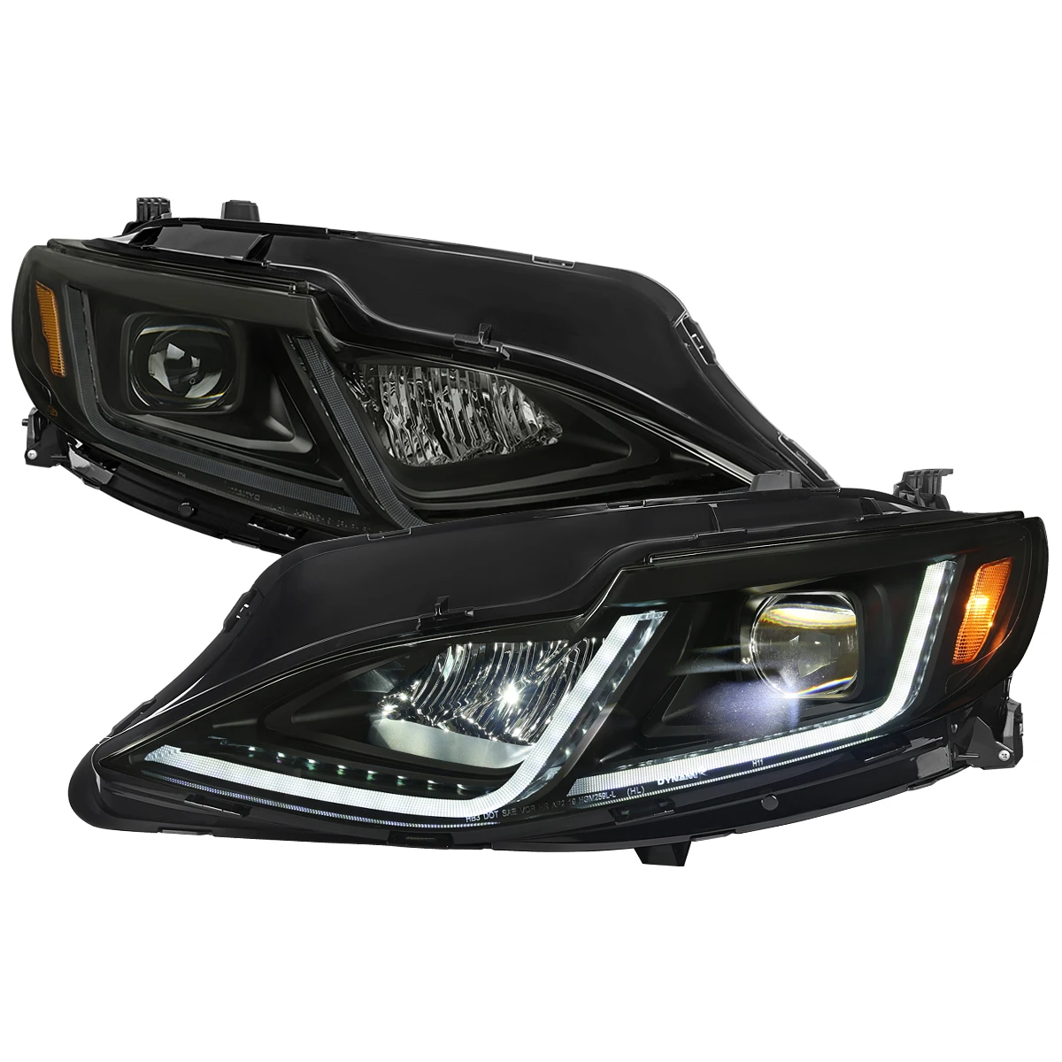 2019-2024 Chevrolet Malibu Full LED Projector Headlights Switchback Sequential Turn Signal (Matte Black Housing/Smoked Lens)