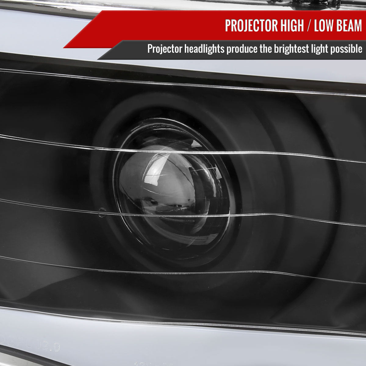 2002-2005 Dodge Ram 1500 / 2003-2005 Dodge Ram 2500 / 3500 LED Tube Projector Headlights(Matte Black Housing/Clear Lens)