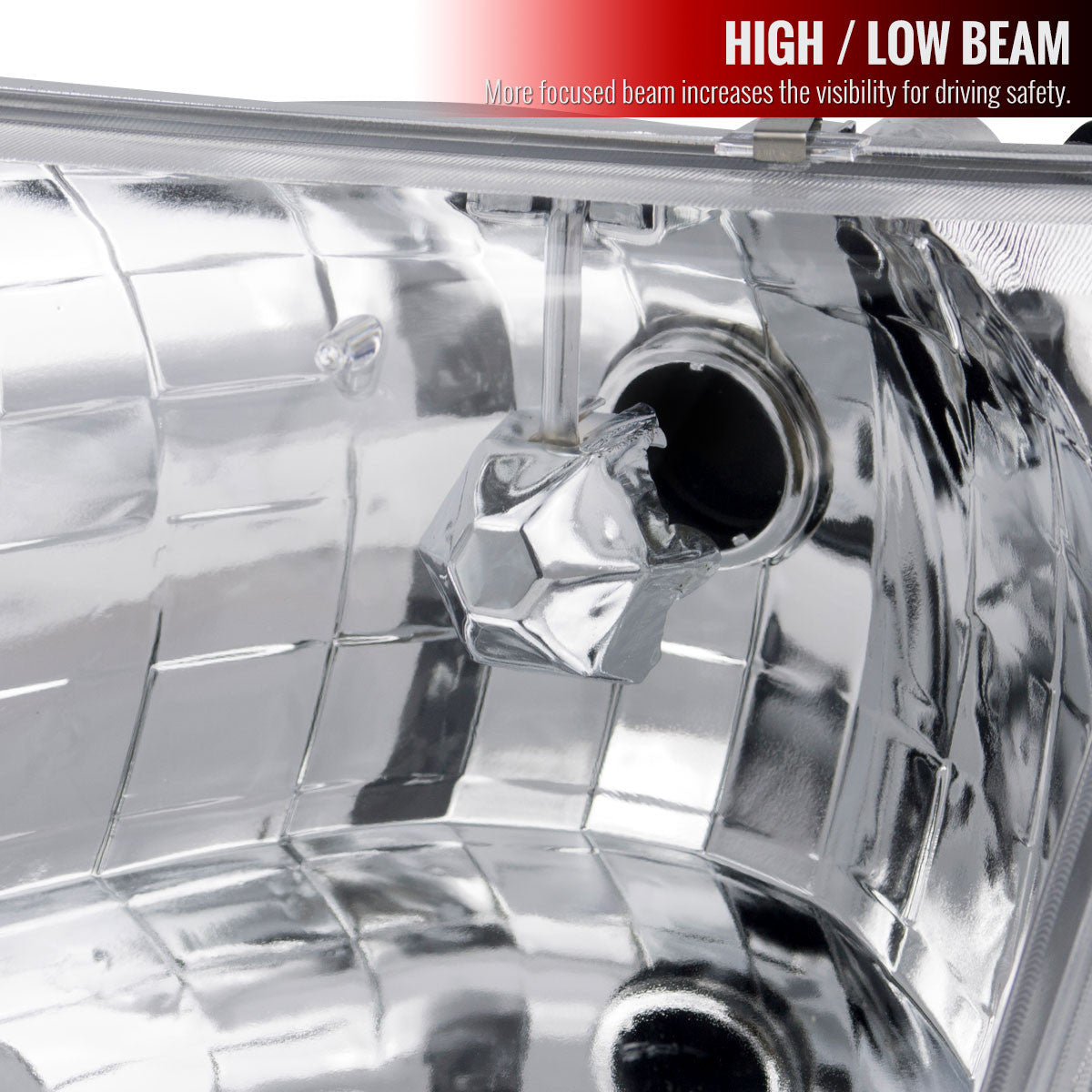 1998-2011 Ford Crown Victoria Factory Style Headlights w/ Corner Signal Lights (Chrome Housing/Clear Lens)