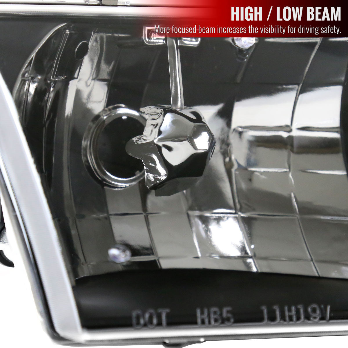 1998-2011 Ford Crown Victoria Factory Style Headlights w/ Corner Signal Lights (Matte Black Housing/Clear Lens)
