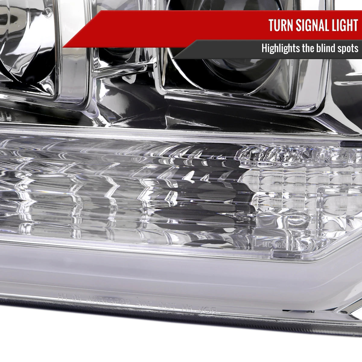 1999-2004 Ford F-250/F-350/F-450/F-550 /2000-2004 Ford Excursion LED Bar Projector Headlights (Chrome Housing/Clear Lens)