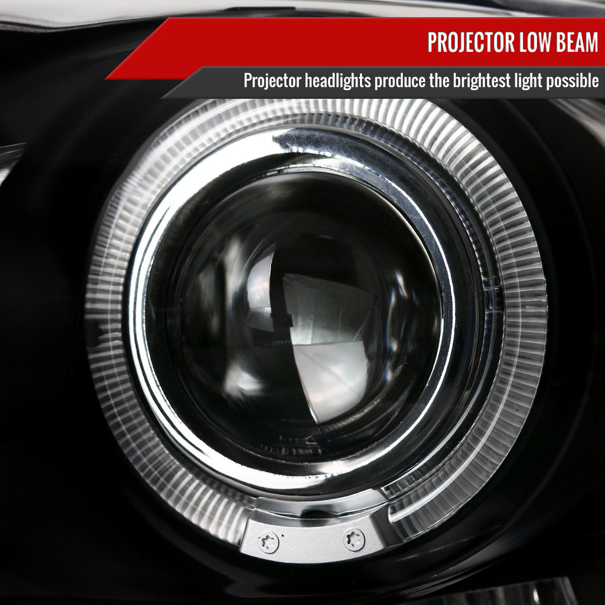 2002-2005 Dodge RAM 1500/ 2003-2005 RAM 2500 3500 Dual Halo Projector Headlights (Matte Black Housing/Clear Lens)