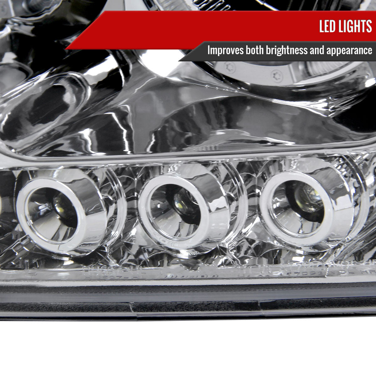 2006-2008 Dodge RAM 1500/ 2006-2009 RAM 2500 3500 Dual Halo Projector Headlights (Chrome Housing/Clear Lens)