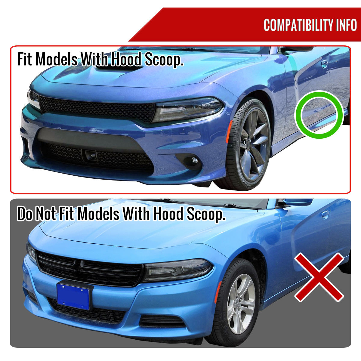2015-2020 Dodge Charger H11 Projector Fog Lights Kit (Clear Lens)
