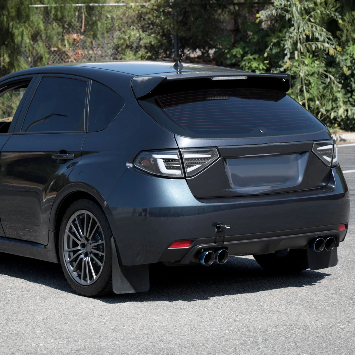 2008-2014 Subaru Impreza WRX Hatchback LED White Sequential Tube Tail Lights (Matte Black Housing/Clear Lens)