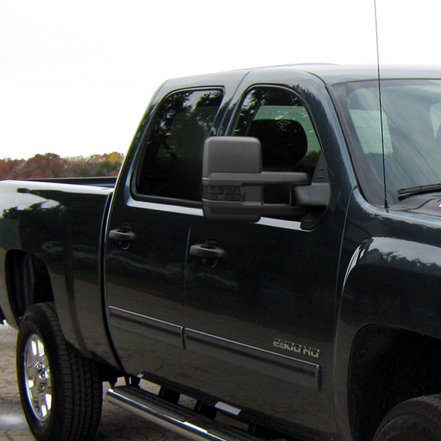 2007-2014 Silverado Tow Mirrors Black Caps Heated Power Adjustable