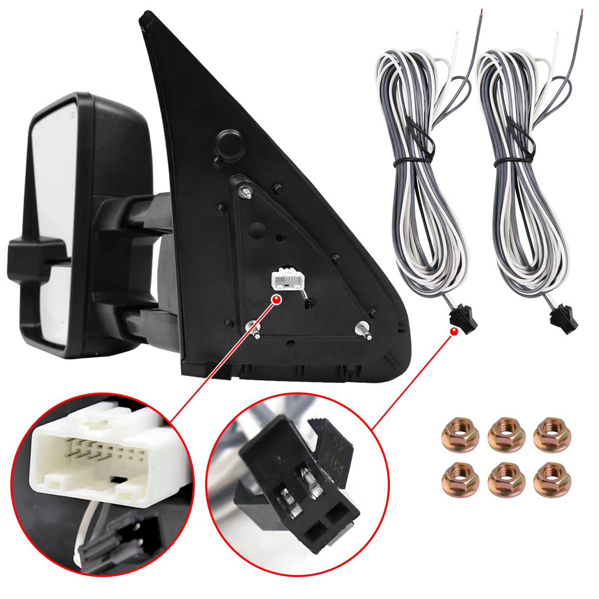 2007-2017 Toyota Tundra/ 2008-2017 Sequoia Power Heated BSM Manual Extendable Towing Mirrors w/ LED Turn Signal & Clearance Lights