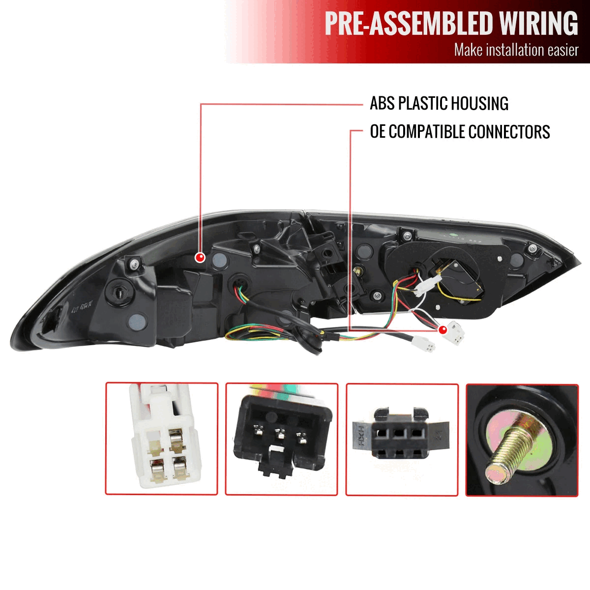 2018-2022 Toyota Camry LED Tail Lights w/ Sequential Signal Lamps (Glossy Black Housing/Smoked Lens)