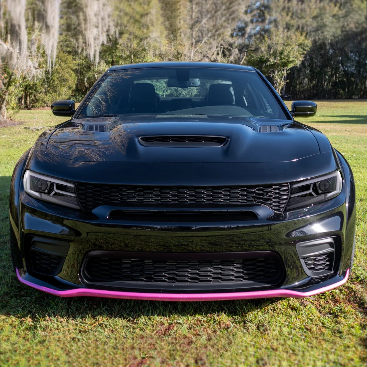 2015-2023 Dodge Charger LED Strip Projector Headlights w/ LED Sequential Turn Signal (Jet Black Housing/Clear Lens)
