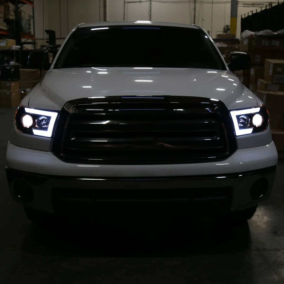 2007-2013 Toyota Tundra/ 2008-2017 Sequoia Switchback Sequential LED C-Bar Projector Headlights (Black Housing/Smoked Lens)