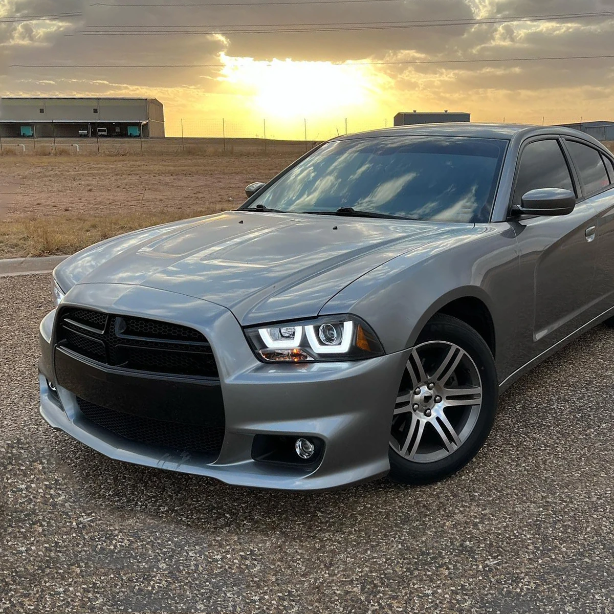 2011-2014 Dodge Charger Dual Halo Projector Headlights (Matte Black Housing/Clear Lens)
