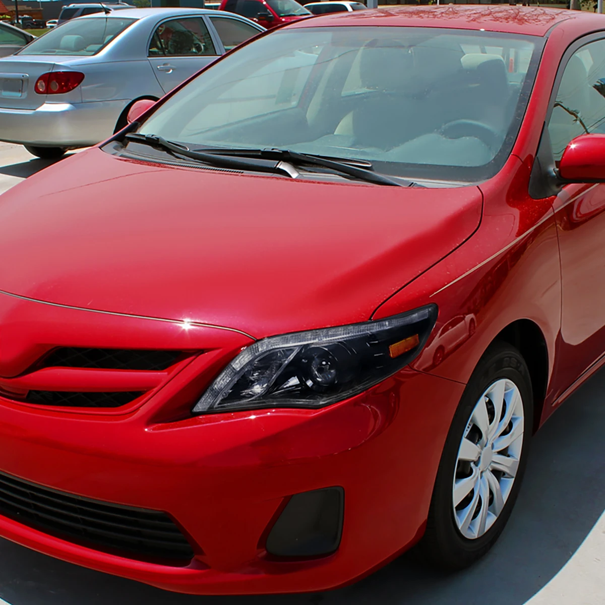2011-2013 Toyota Corolla Projector Headlights w/ LED Light Strip (Glossy Black Housing/Smoked Lens)