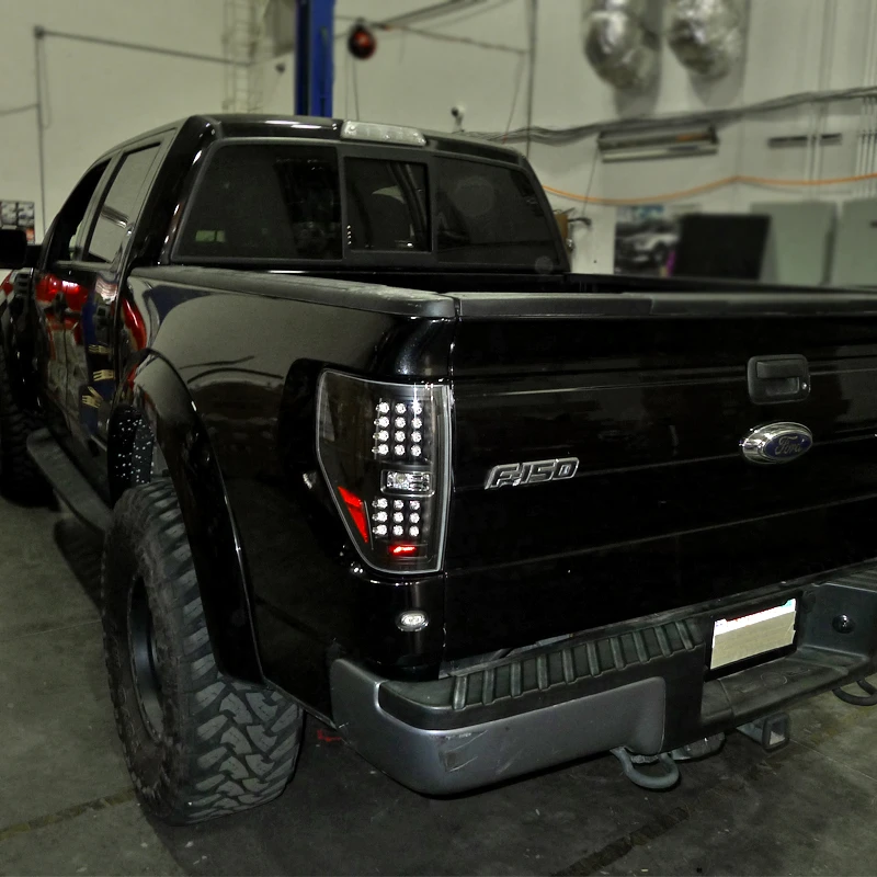 2009-2014 Ford F-150 LED Tail Lights (Matte Black Housing/Clear Lens)
