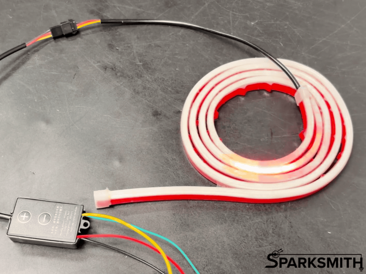 Animated Tail Light Strip with Amber Turn