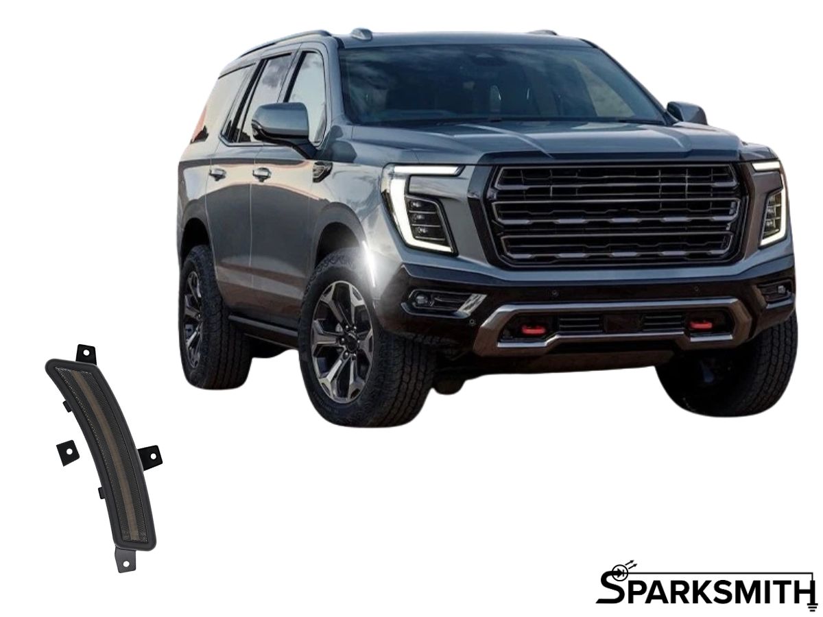 2025+ Yukon, Tahoe, Escalade: White Animated LED Side Marker, Smoked Lens