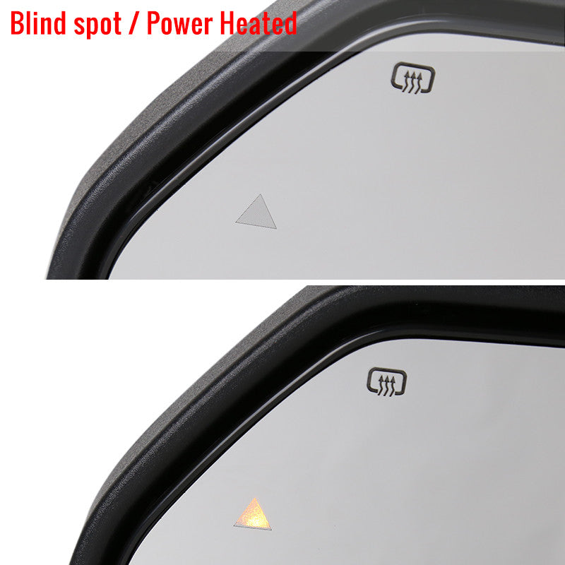2017-2019 Ford F-250/F-350/F-450/F-550 Power Adjustable, Heated, BSM, ATS, & Manual Extendable Towing Mirrors w/ Smoked Lens LED Turn Signal, Clearance, & Auxiliary Lights