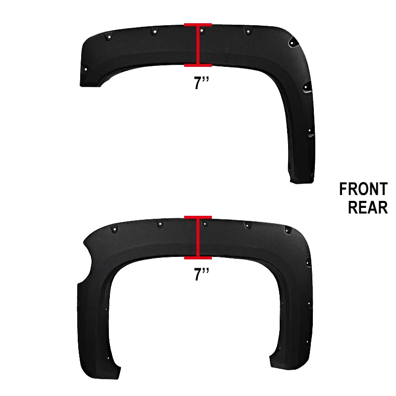 2007-2013 Chevrolet Silverado 1500 Fleetside 69.3" Bed Textured Factory OE Style Fender Flares