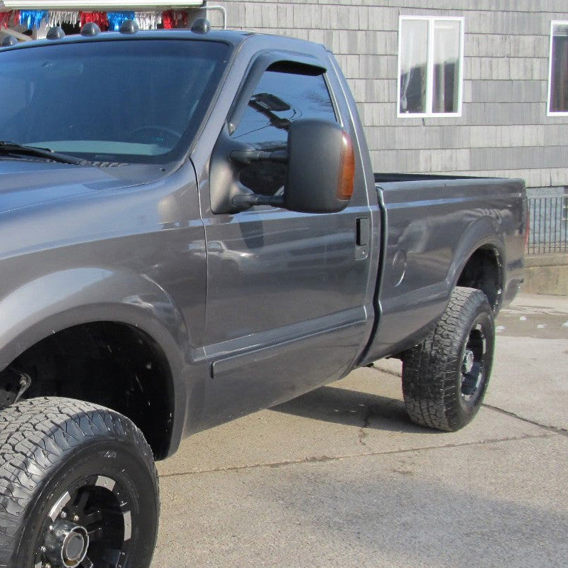 1999-2007 Ford F-250/F-350/F-450/F-550 Excursion Power Adjustable, Heated, & Manual Extendable Towing Mirrors w/ Amber Lens LED Turn Signal Lights