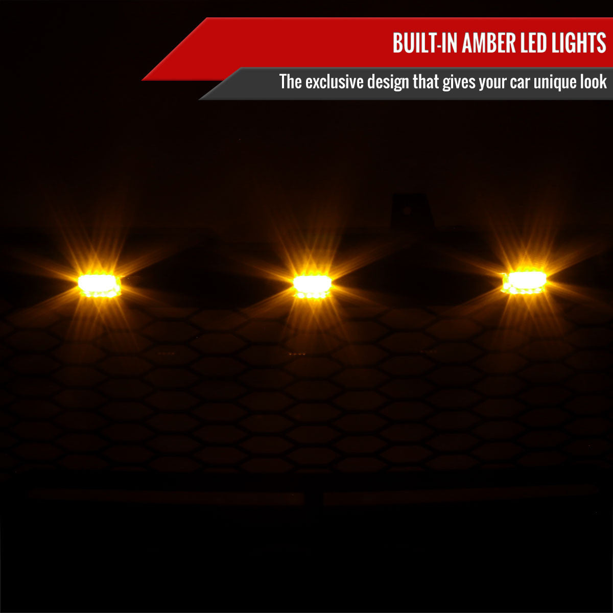 1999-2002 Chevrolet Silverado 1500/2000-2006 Tahoe/Suburban Glossy Black Mesh Grille w/ LED Lights