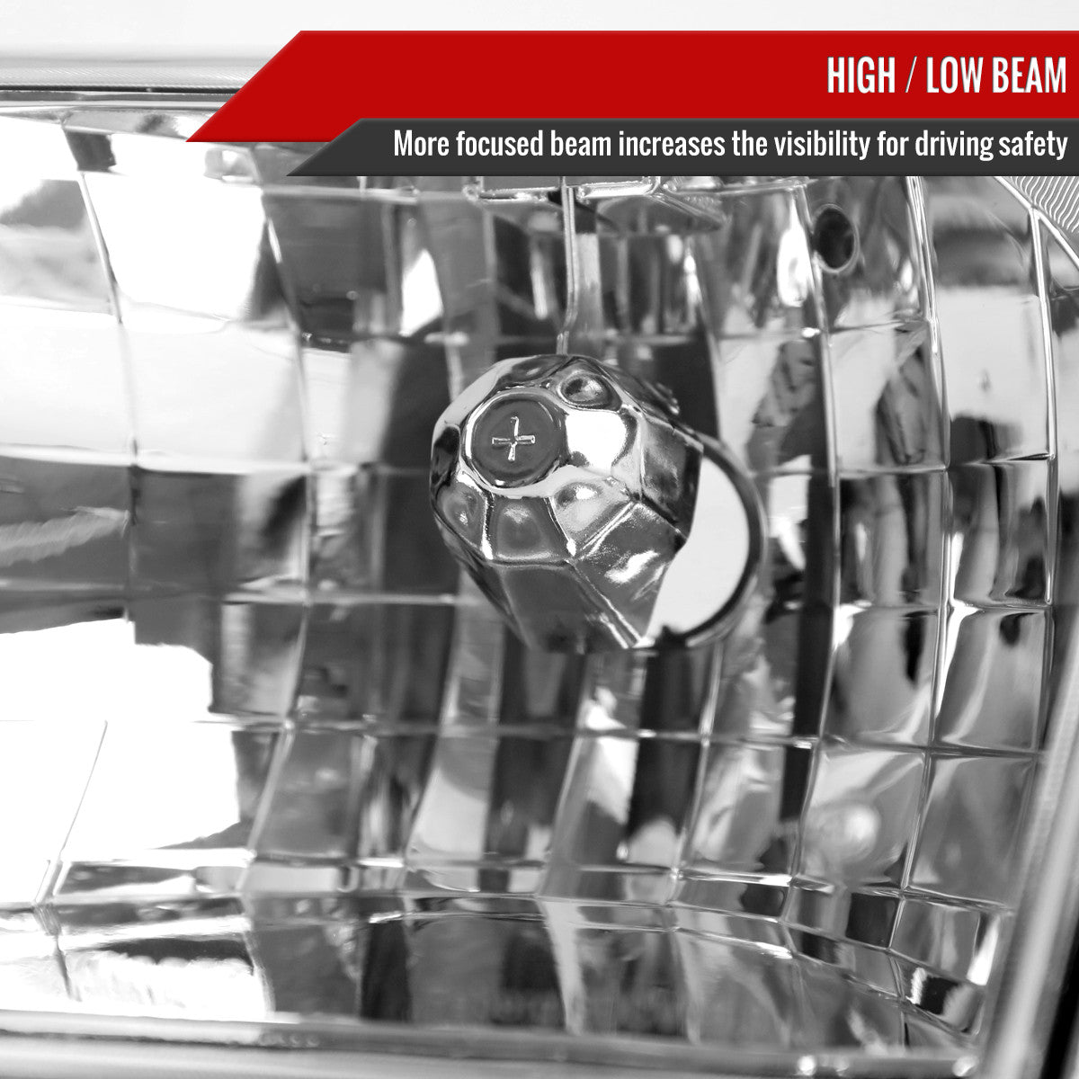 1998-2011 Ford Crown Victoria Factory Style Headlights (Chrome Housing/Clear Lens)