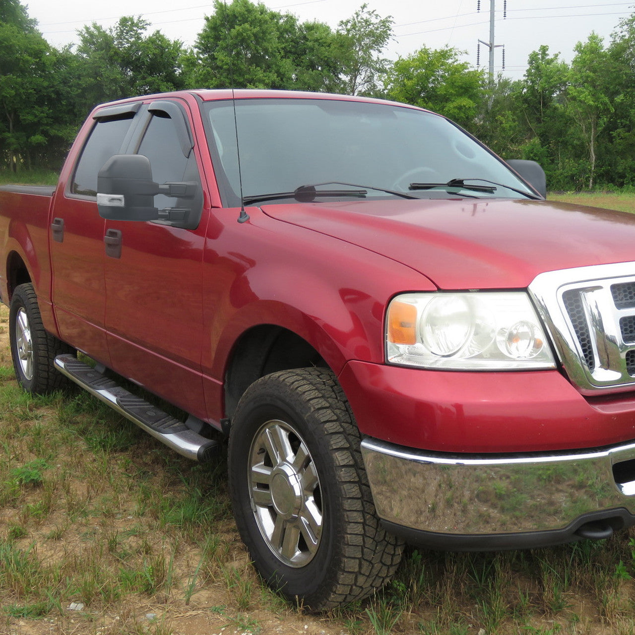 2007-2014 Ford F-150 Power Adjustable, Heated, & Manual Extendable Towing Mirrors w/ Clear Lens LED Turn Signal & Puddle Lights