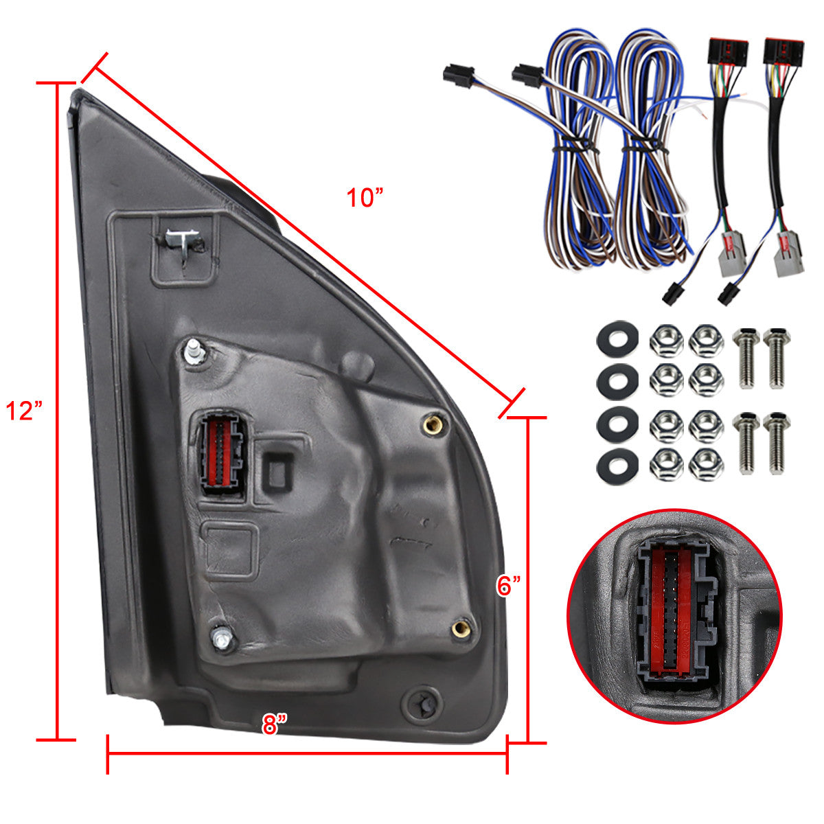 2015-2020 Ford F-150 Power Adjustable, Heated, & Manual Extendable Towing Mirrors w/ Clear Lens LED Turn Signal, Clearance, Puddle, & Auxiliary Lights
