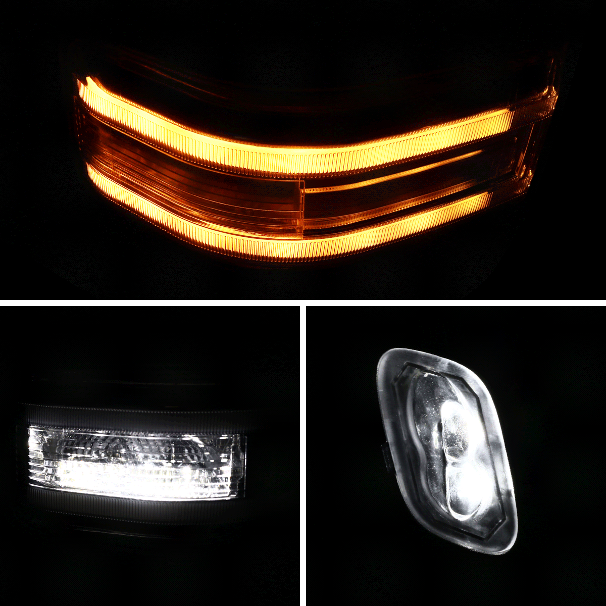 2015-2020 Ford F-150 Power Adjustable, Heated, & Manual Extendable Towing Mirrors w/ Clear Lens Sequential LED Turn Signal, Clearance, Puddle, & Auxiliary Lights