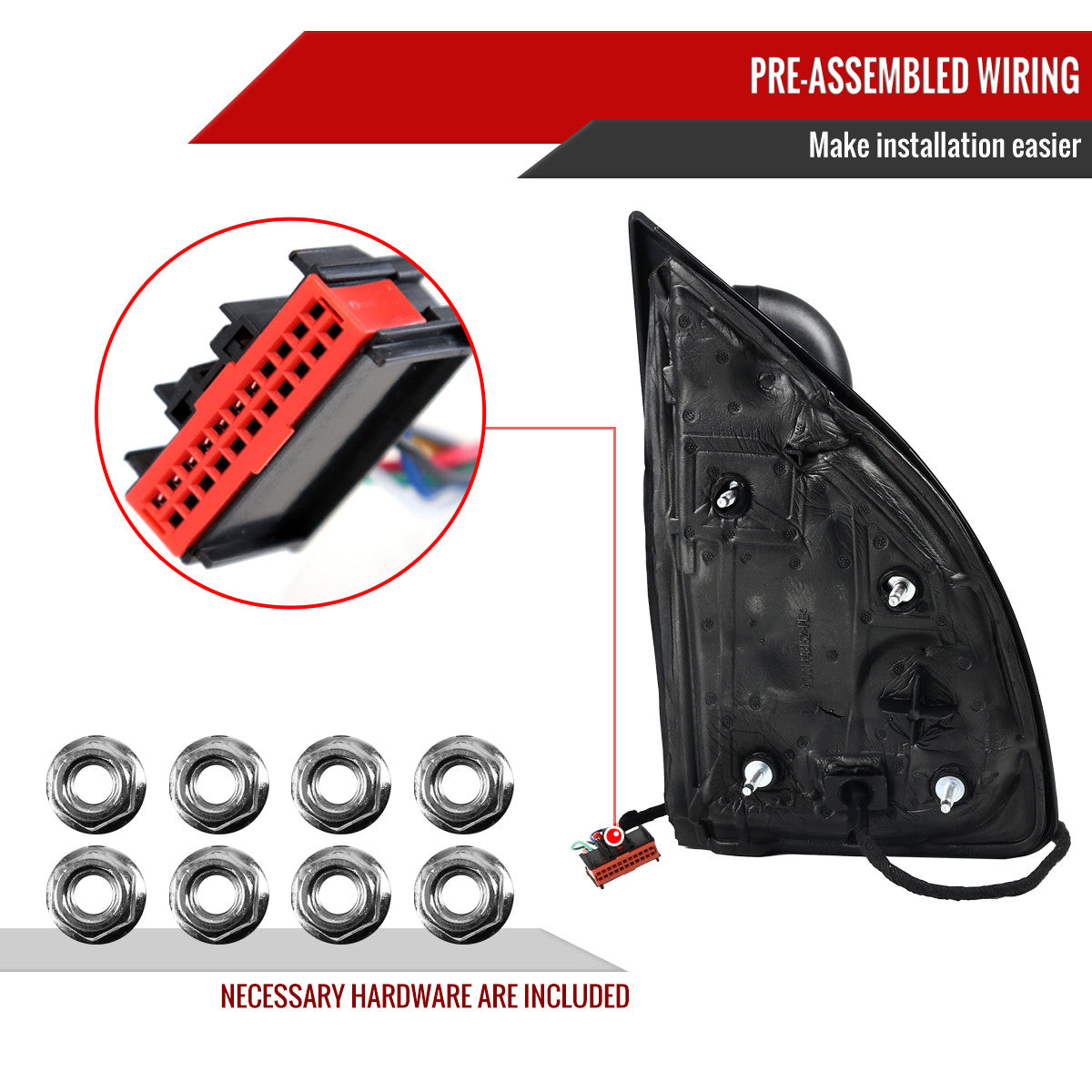 2008-2016 Ford F-250/F-350/F-450/F-550 Power Adjustable, Heated, & Manual Extendable Towing Mirrors w/ Amber Lens LED Turn Signal Lights