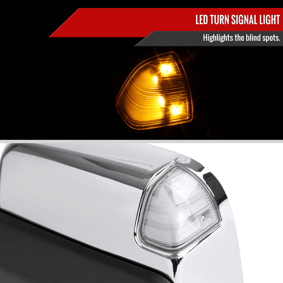 1998-2001 Dodge RAM 1500/1998-2002 RAM 2500/3500 Power Heated Towing Mirrors With Clear Lens LED Turn Signal