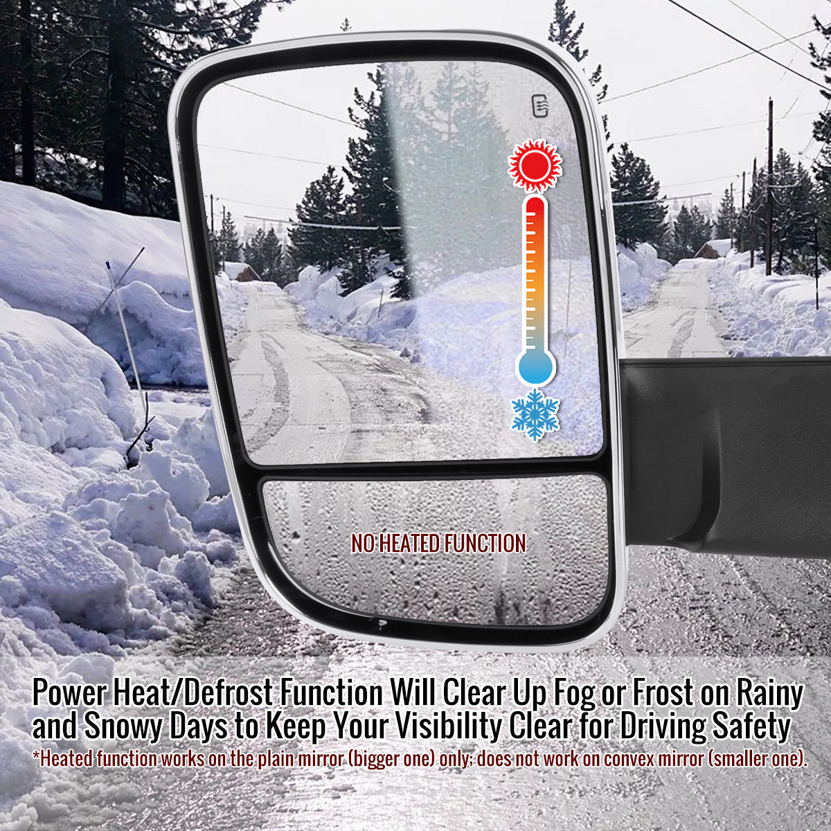 1998-2001 Dodge RAM 1500/1998-2002 RAM 2500/3500 Power Heated Towing Mirrors With Clear Lens LED Turn Signal