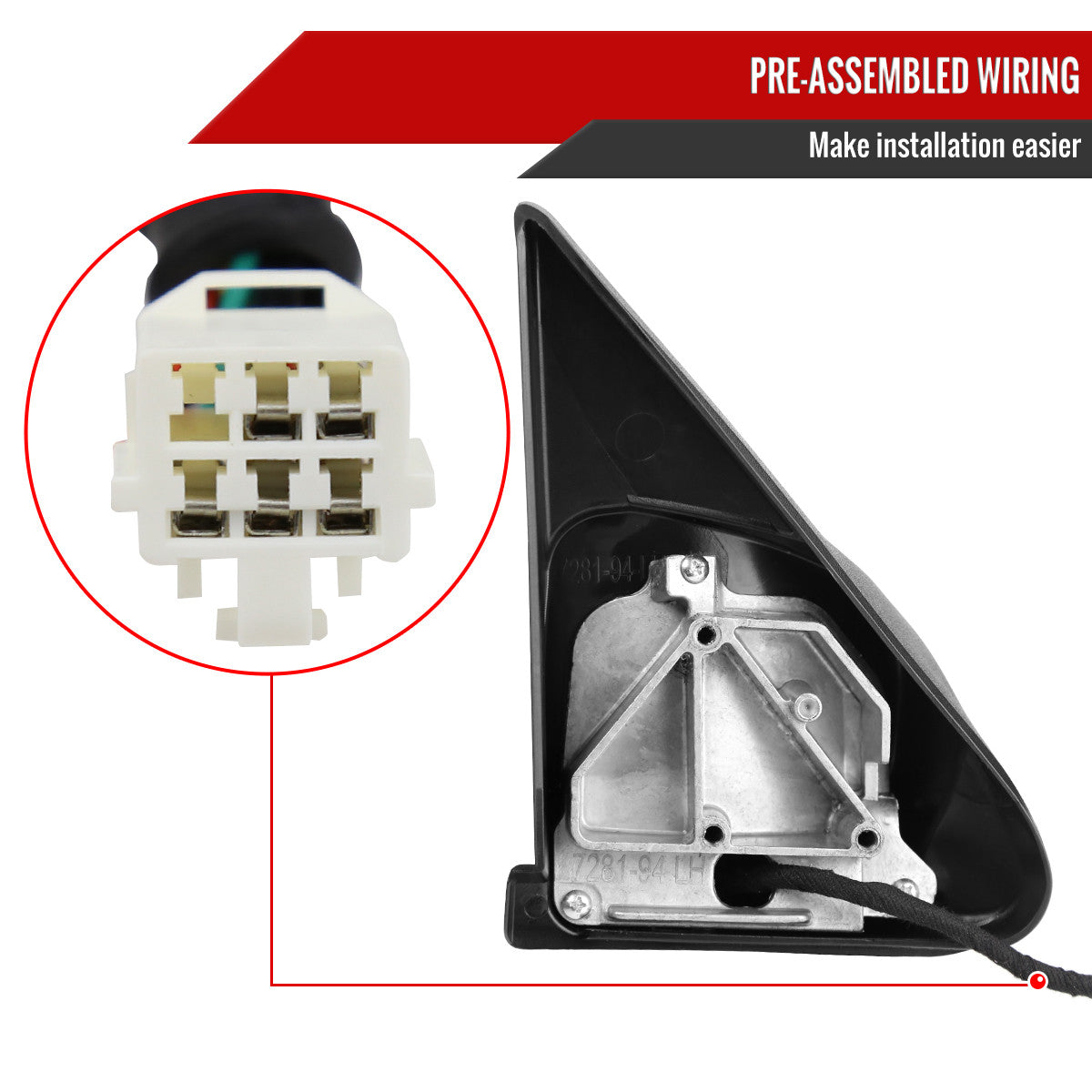 1998-2001 Dodge RAM 1500/1998-2002 RAM 2500/3500 Power Heated Towing Mirrors With Clear Lens LED Turn Signal