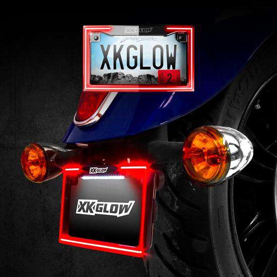 Motorcycle License Plate Frame Light w/ Turn Signal