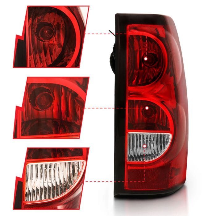 CHEVY SILVERADO 03-06 1500/2500/3500 / 07 CLASSIC TAIL LIGHTS RED/CLEA