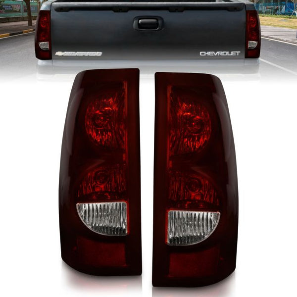 chevy silverado / avalanche 03-06 / 07 classic tail lights dark red