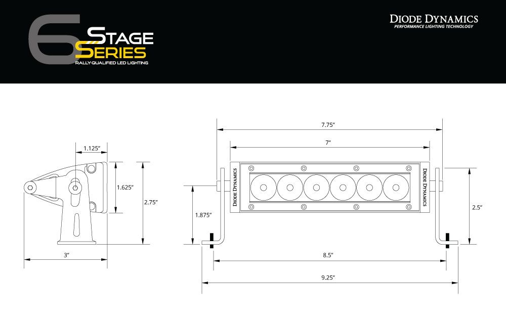 Diode Dynamics Stage Series Light Bar - Amber